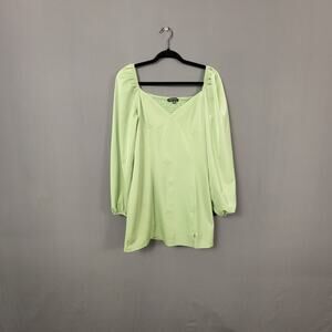 Kendall & Kylie Pistachio Green Milkmaid Puff Sleeve Mini Dress Coquette Y2K